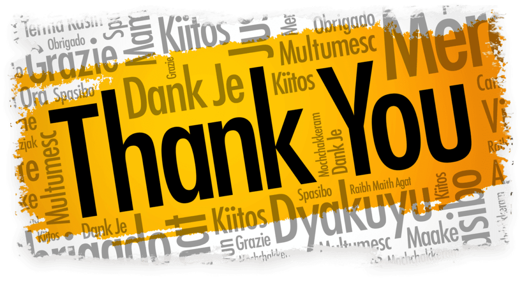 Thank you in multiple languages